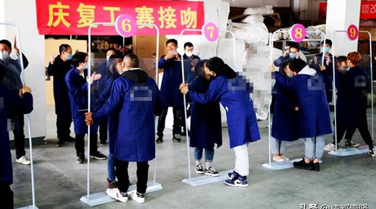 A company in china organised kissing contest
