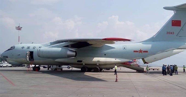 China’s Army Plane Lands with Medical Equipment Help