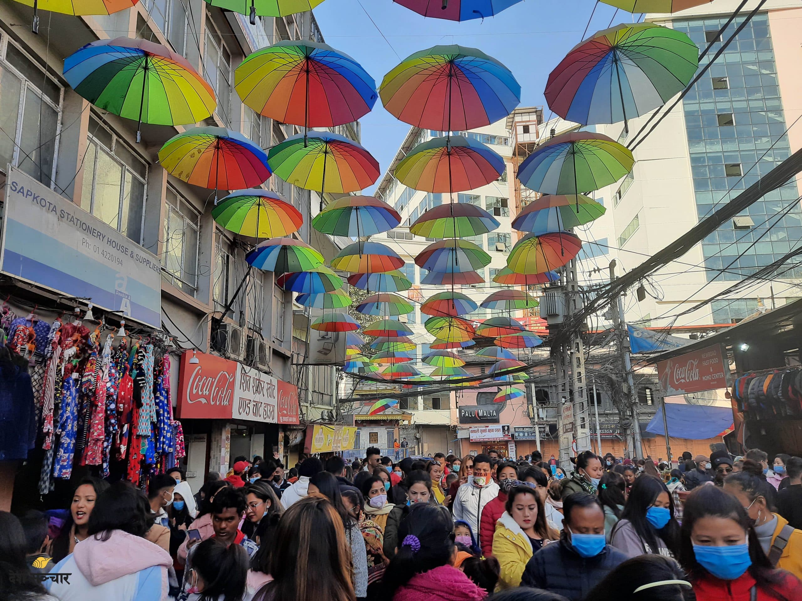 न्यु रोडको ‘अम्ब्रेल्ला स्ट्रिट’ बाट सब्बै छाता हटाइयो