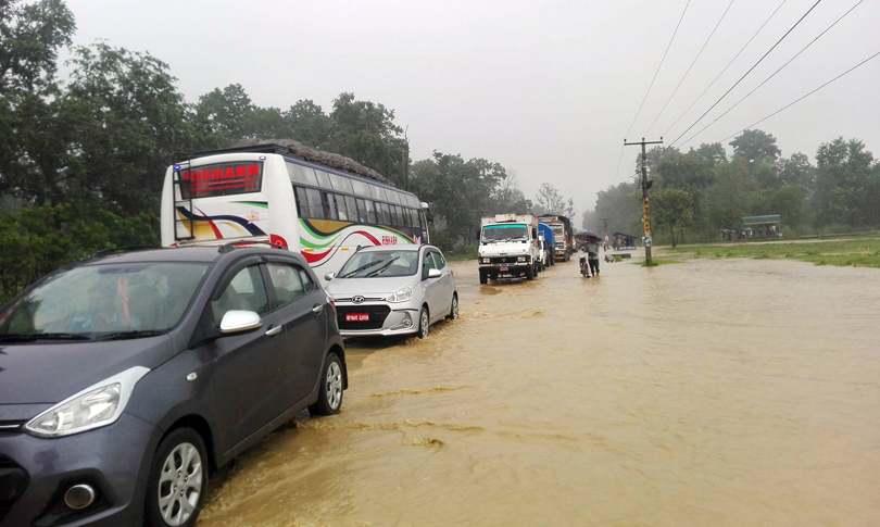 परासी क्षेत्रमा डुबान, राजमार्गसमेत जलमग्न