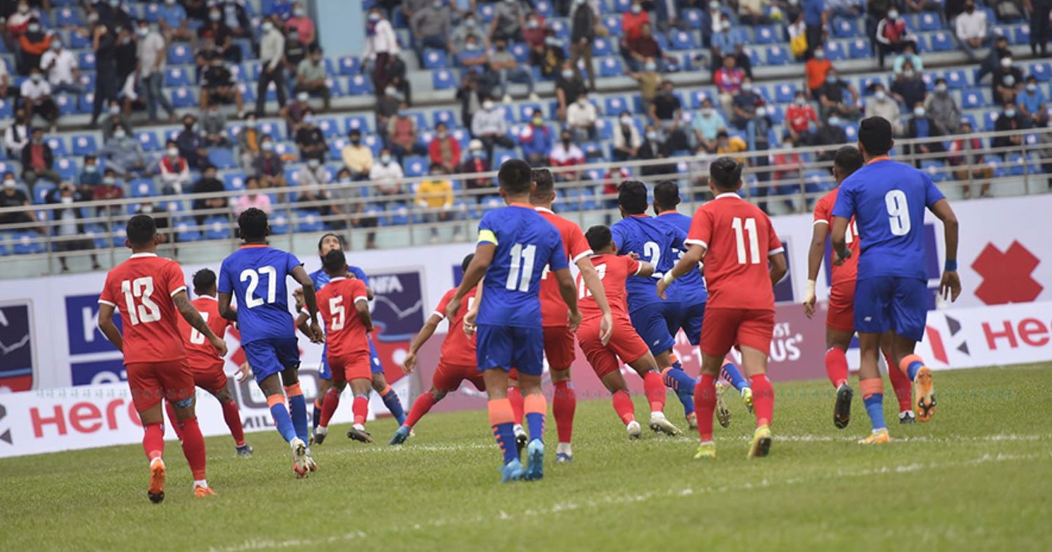 नेपाल र भारतबीचको पहिलो मैत्रीपूर्ण खेल १-१ गोलको बराबरी