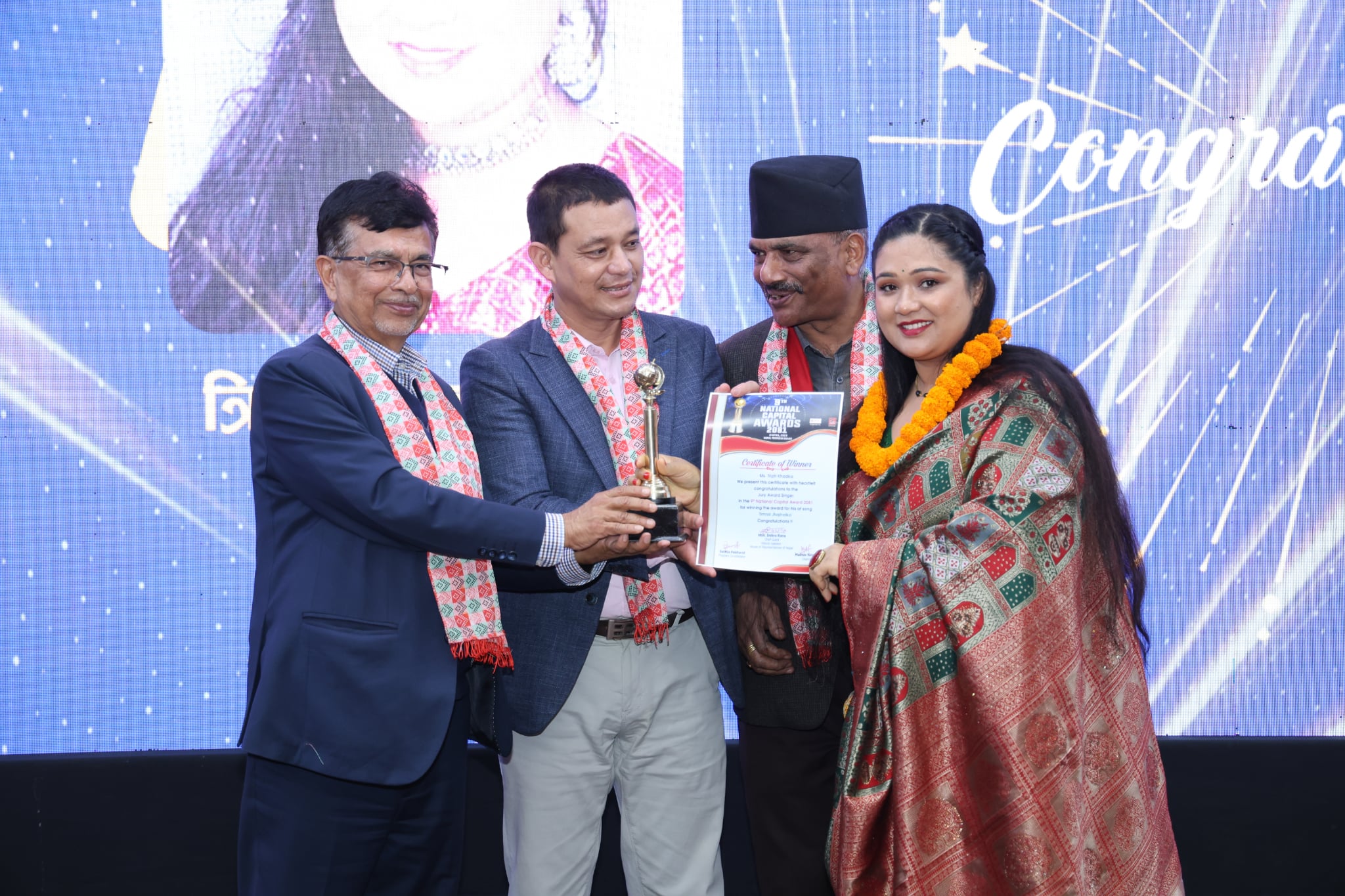 Singer Tripti has been awarded the ‘Best Female Singer’ award