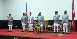 रघुजी पन्तद्वारा शिक्षा, विज्ञान तथा प्रविधि मन्त्रीको सपथ ग्रहण