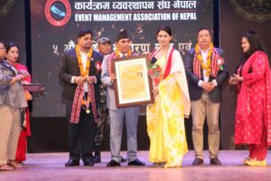 “Renowned Model and Artist Pratiksha Kafle Honored with ‘Modelling and Art Honor – 2082′”