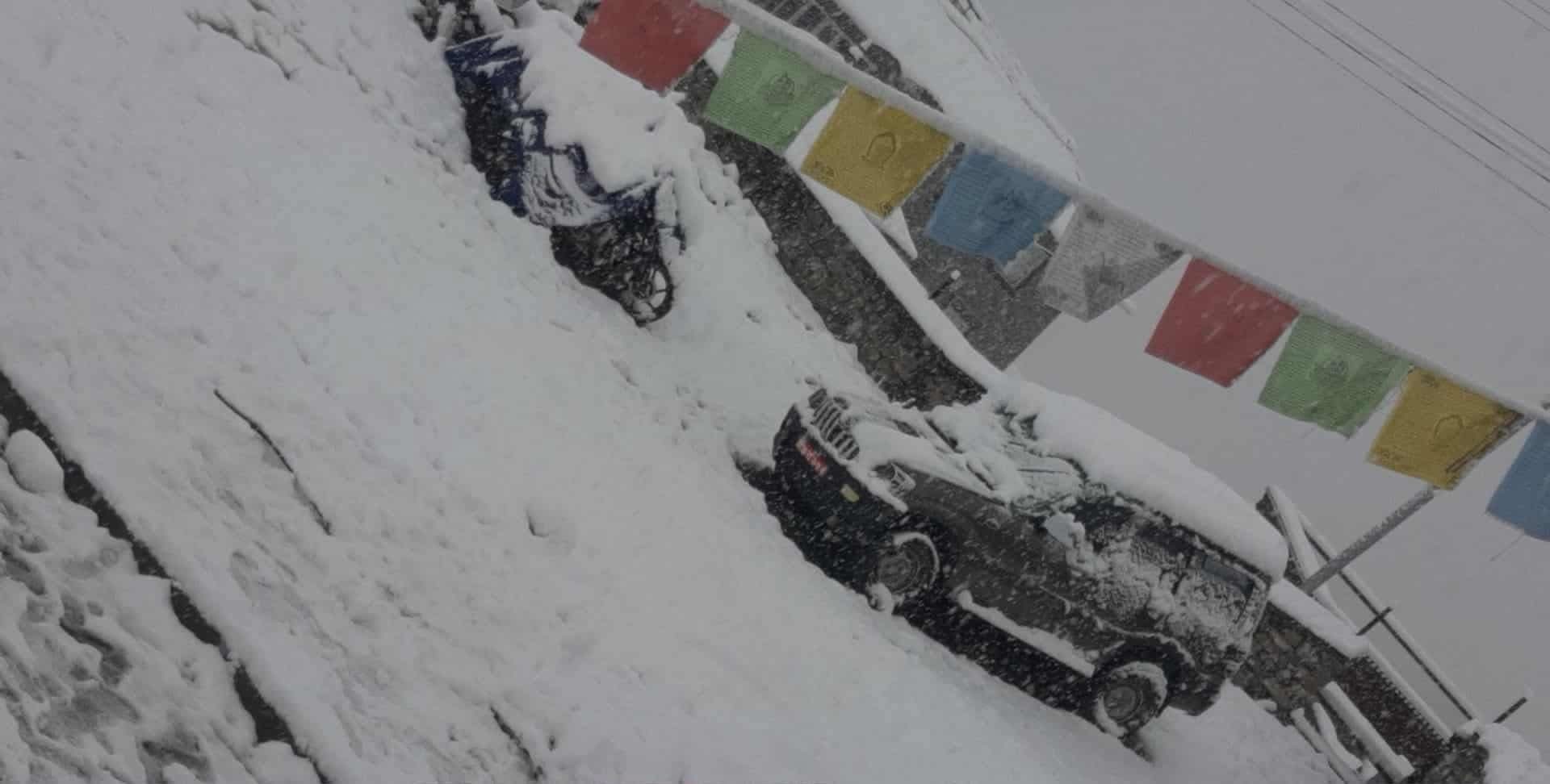 हिमाली जिल्ला मुस्ताङमा भारी हिमपात